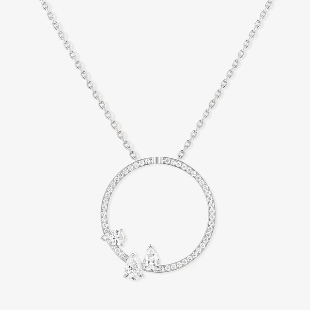 Serti sur Vide pendant set with 3 diamonds